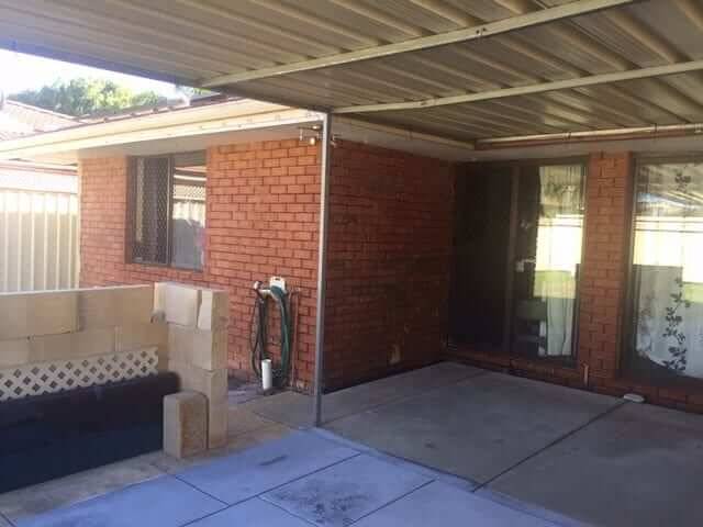 After, clean face brick The same alfresco brickwork stripped back to clean face brick