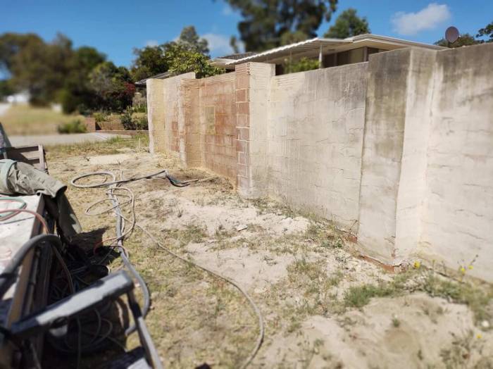 Construction site blasting services on a concrete deck in Perth