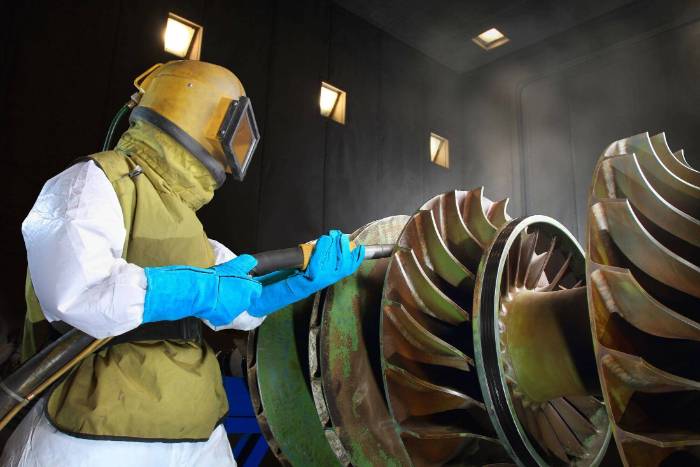 Mining equipment cleaned and stripped with dustless blasting in the Goldfields