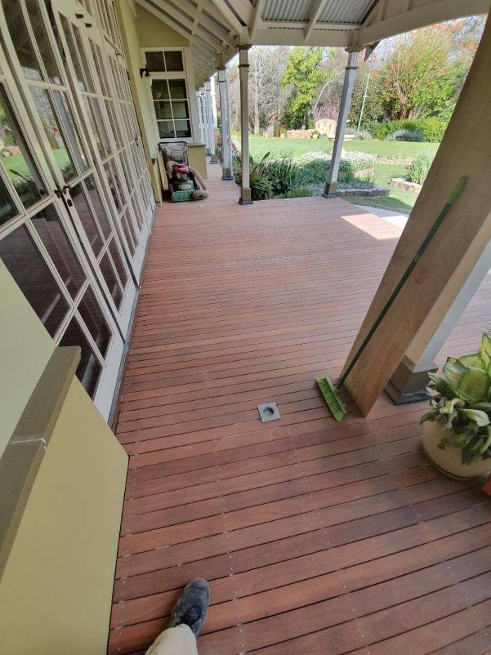 Timber decking boards stripped of grey weathering and old oil in Perth