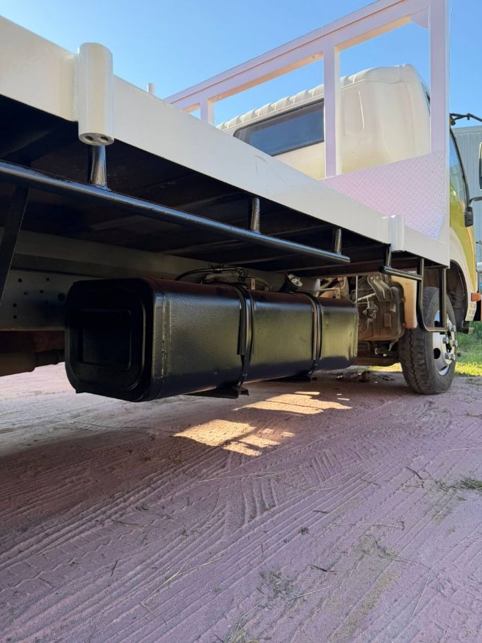 Truck tray, chassis rails and fuel tank sandblasted and repainted in WA