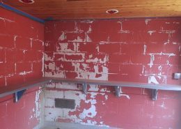 Concrete Paint Removal - Red Painted Block Wall