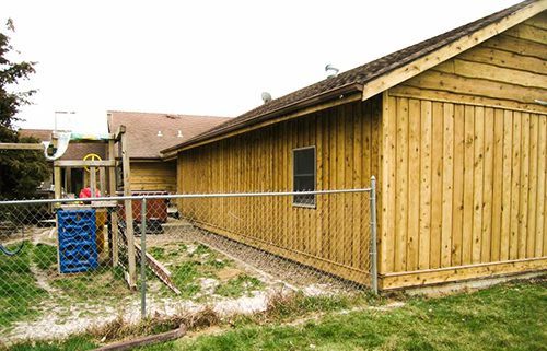 wood restoration timber shed after