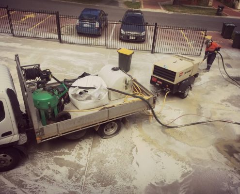 Why Dustless Blasting is Better Than Soda Blasting - Carpark Line Removal