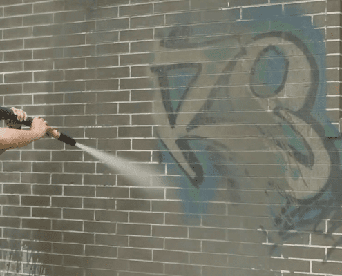 Graffiti Removal Dustless Blasting - brick concrete surfaces